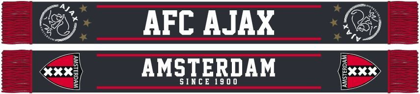 Afbeeldingen van Ajax Sjaal - Logo Amsterdam - zwart/rood